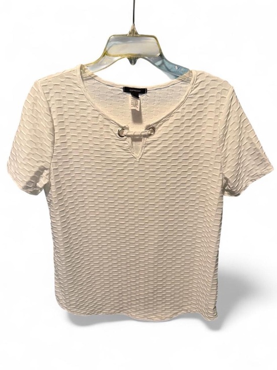 Espresso Tops - Espresso Women's White Textured Short-Sleeve Top